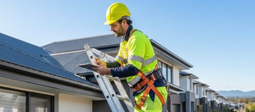 Gutter guard mesh being installed on a Melbourne roof to prevent debris buildup