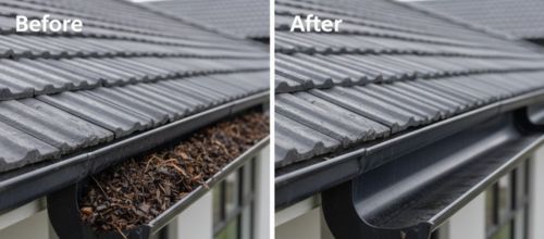 Golden Star Gutter Cleaning team member performing quality gutter maintenance on Melbourne residential property