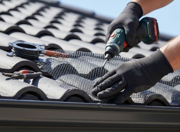 Close-up of clean gutters after professional cleaning service by Golden Star
